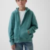 Vintagesoft relaxte hoodie met rits voor kinderen