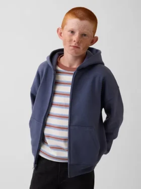 Vintagesoft relaxte hoodie met rits voor kinderen