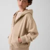 Vintagesoft relaxte hoodie met rits voor kinderen