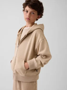 Vintagesoft relaxte hoodie met rits voor kinderen
