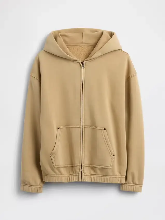 Vintagesoft relaxte hoodie met rits voor kinderen