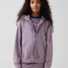 Vintagesoft relaxte hoodie met rits voor kinderen