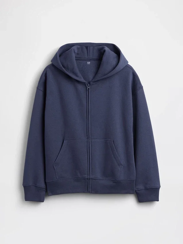 Vintagesoft relaxte hoodie met rits voor kinderen