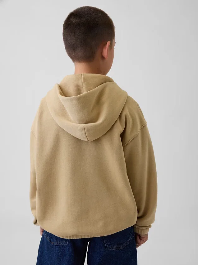 Vintagesoft relaxte hoodie met rits voor kinderen