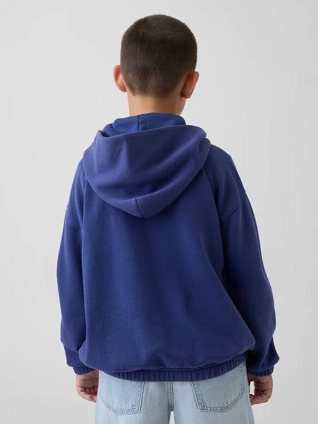 Vintagesoft relaxte hoodie met rits voor kinderen