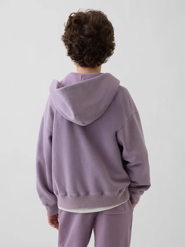 Vintagesoft relaxte hoodie met rits voor kinderen