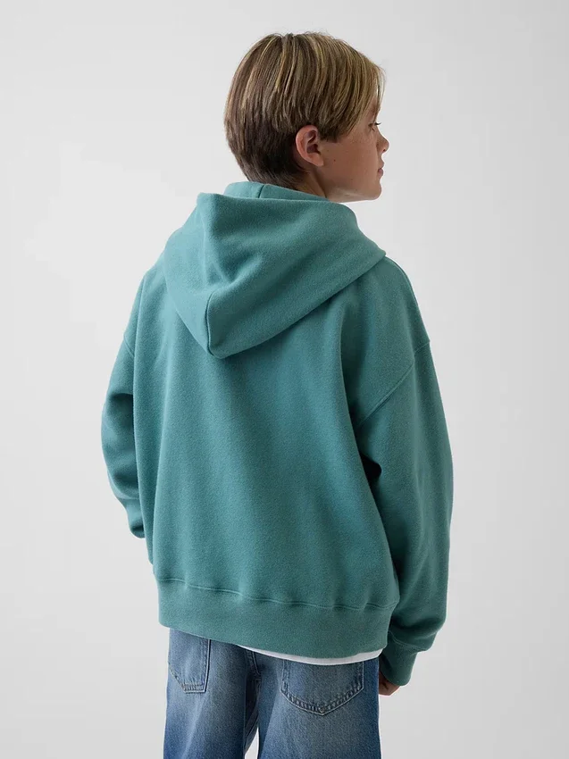 Vintagesoft relaxte hoodie met rits voor kinderen