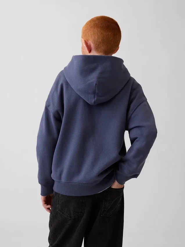 Vintagesoft relaxte hoodie met rits voor kinderen