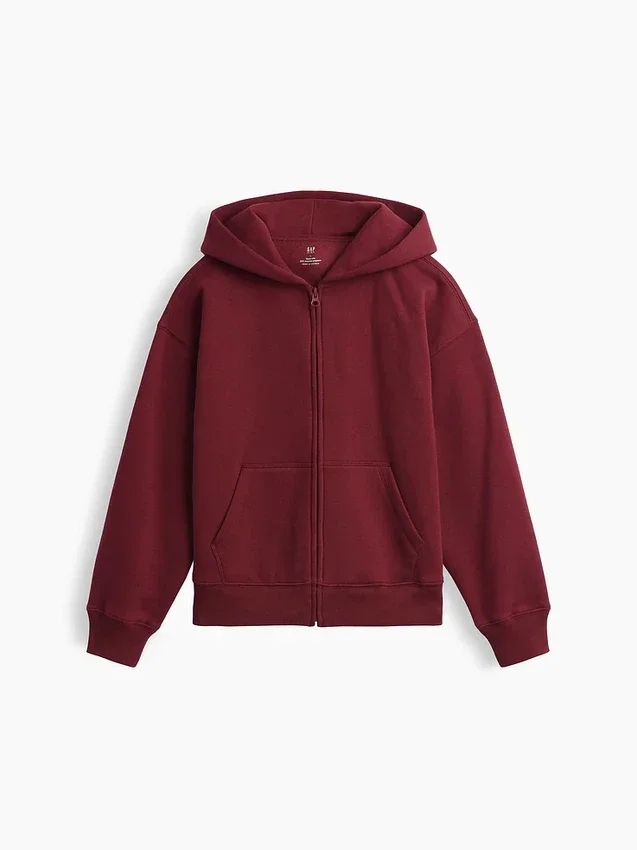 Vintagesoft relaxte hoodie met rits voor kinderen