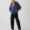 Vintagesoft relaxte hoodie met rits voor kinderen
