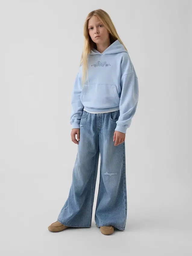 Vintagesoft relaxte hoodie voor kinderen