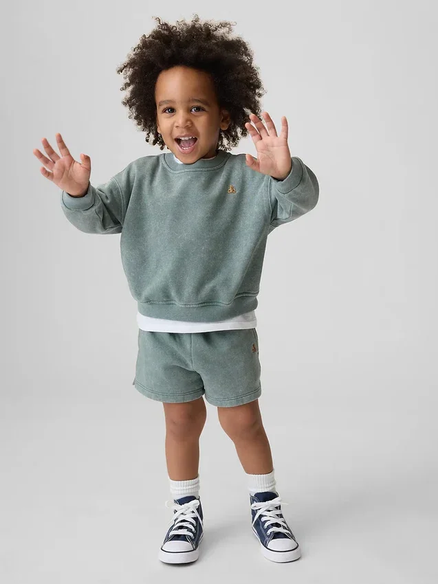 Vintagesoft-sweatshirt- en shorts-set voor Baby & Peuter