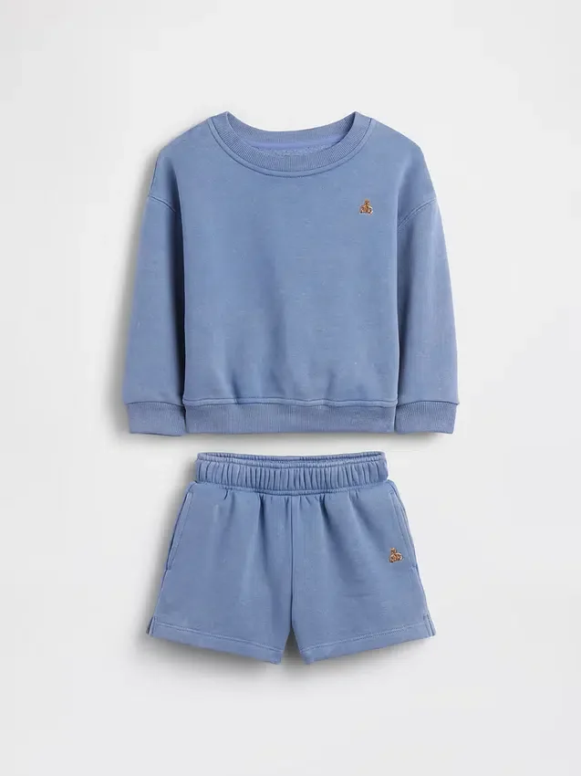 Vintagesoft-sweatshirt- en shorts-set voor Baby & Peuter