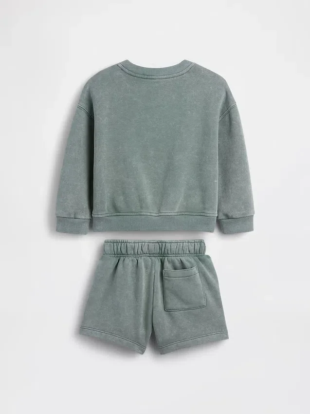 Vintagesoft-sweatshirt- en shorts-set voor Baby & Peuter