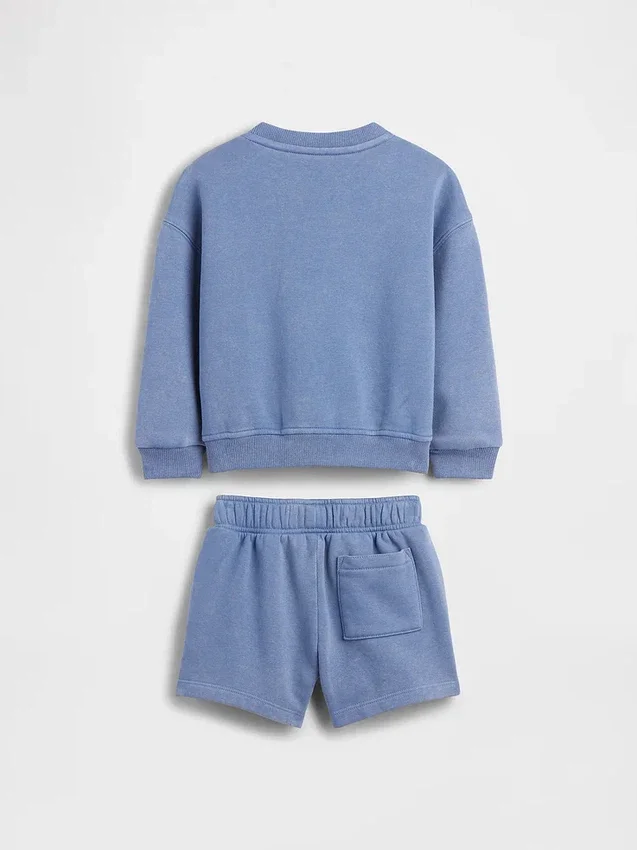 Vintagesoft-sweatshirt- en shorts-set voor Baby & Peuter