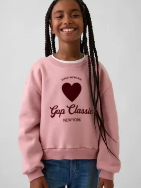 Vintagesoft-sweatshirt met dolmanmouwen voor kinderen