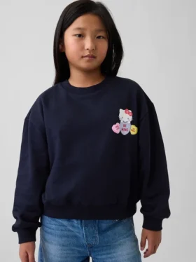 Vintagesoft-sweatshirt met dolmanmouwen voor kinderen