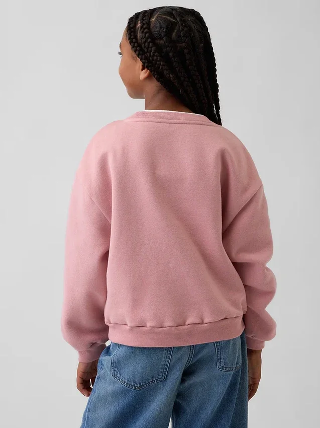 Vintagesoft-sweatshirt met dolmanmouwen voor kinderen