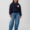 Vintagesoft-sweatshirt met dolmanmouwen voor kinderen
