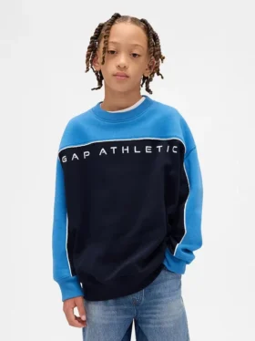 Vintagesoft-sweatshirt met kleurblok-logo voor kinderen