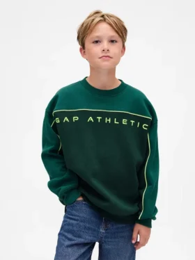 Vintagesoft-sweatshirt met kleurblok-logo voor kinderen