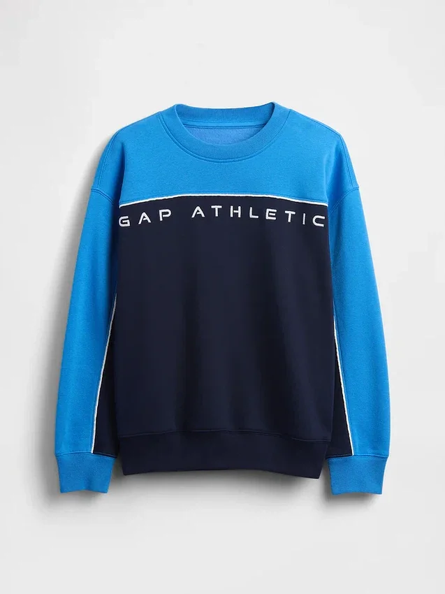 Vintagesoft-sweatshirt met kleurblok-logo voor kinderen
