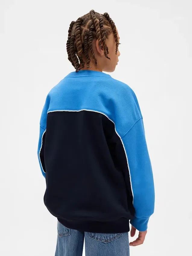 Vintagesoft-sweatshirt met kleurblok-logo voor kinderen