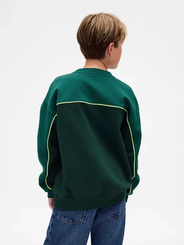 Vintagesoft-sweatshirt met kleurblok-logo voor kinderen
