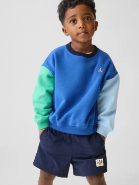 Vintagesoft-sweatshirt met kleurblokken voor Baby & Peuter