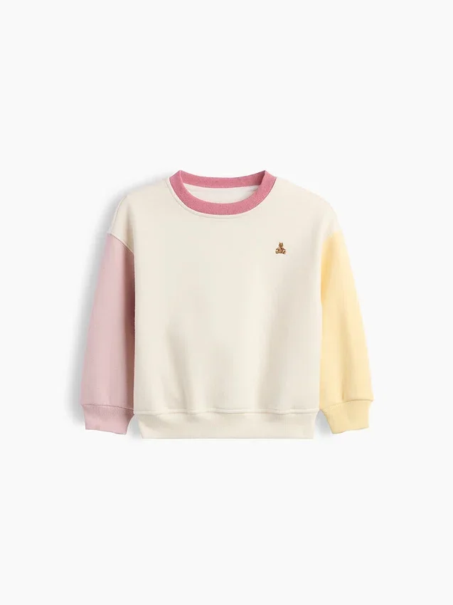 Vintagesoft-sweatshirt met kleurblokken voor Baby & Peuter