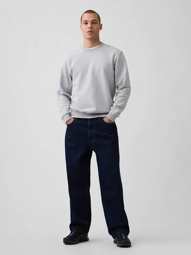 Vintagesoft-sweatshirt met ronde hals voor volwassenen
