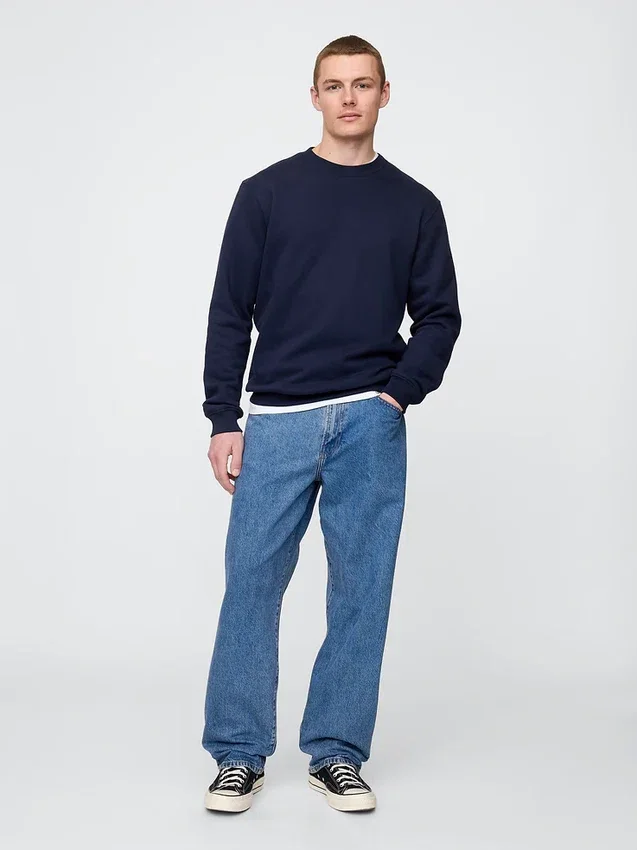 Vintagesoft-sweatshirt met ronde hals voor volwassenen