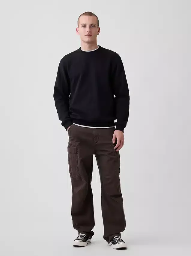 Vintagesoft-sweatshirt met ronde hals voor volwassenen