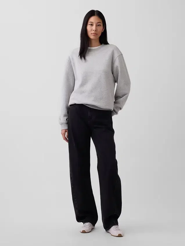Vintagesoft-sweatshirt met ronde hals voor volwassenen