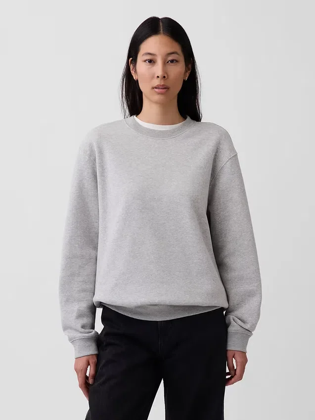 Vintagesoft-sweatshirt met ronde hals voor volwassenen