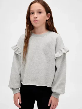 Vintagesoft-sweatshirt met ruches voor kinderen