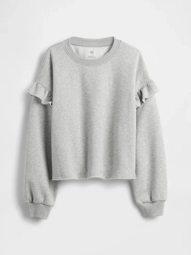 Vintagesoft-sweatshirt met ruches voor kinderen