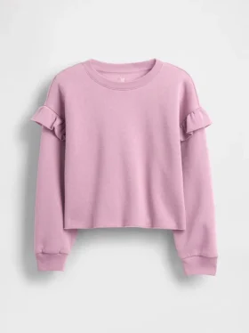 Vintagesoft-sweatshirt met ruches voor kinderen
