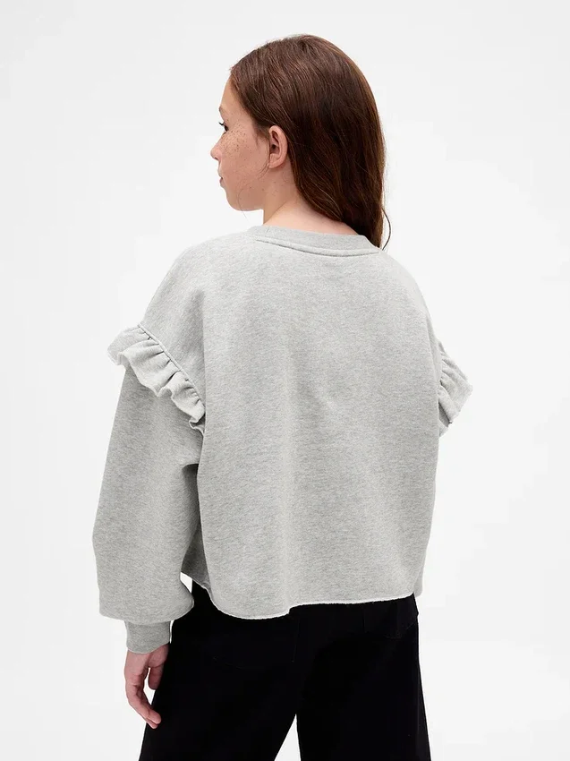 Vintagesoft-sweatshirt met ruches voor kinderen