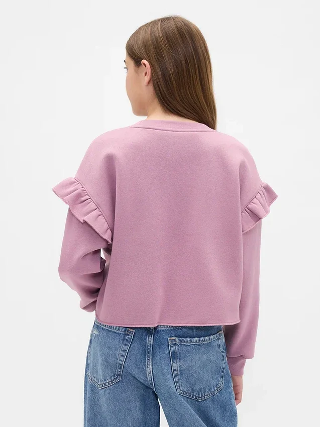 Vintagesoft-sweatshirt met ruches voor kinderen