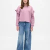 Vintagesoft-sweatshirt met ruches voor kinderen