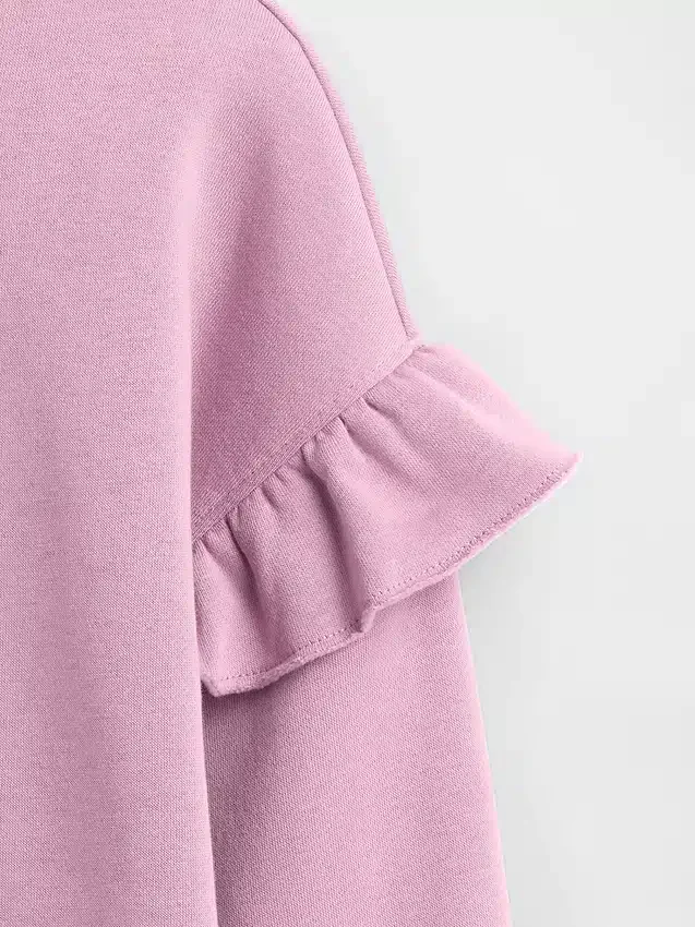 Vintagesoft-sweatshirt met ruches voor kinderen