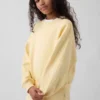 Vintagesoft-sweatshirt met schuine pas en ronde hals voor kinderen