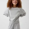 Vintagesoft-sweatshirt met schuine pas en ronde hals voor kinderen
