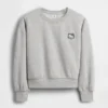 Vintagesoft-sweatshirt met schuine pas en ronde hals voor kinderen