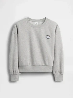 Vintagesoft-sweatshirt met schuine pas en ronde hals voor kinderen