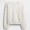 Vintagesoft-sweatshirt met schuine pas en ronde hals voor kinderen