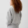 Vintagesoft-sweatshirt met schuine pas en ronde hals voor kinderen