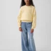 Vintagesoft-sweatshirt met schuine pas en ronde hals voor kinderen