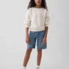 Vintagesoft-sweatshirt met schuine pas en ronde hals voor kinderen